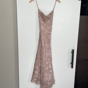 ASTR the Label Gaia Floral Jacquard Midi Dress